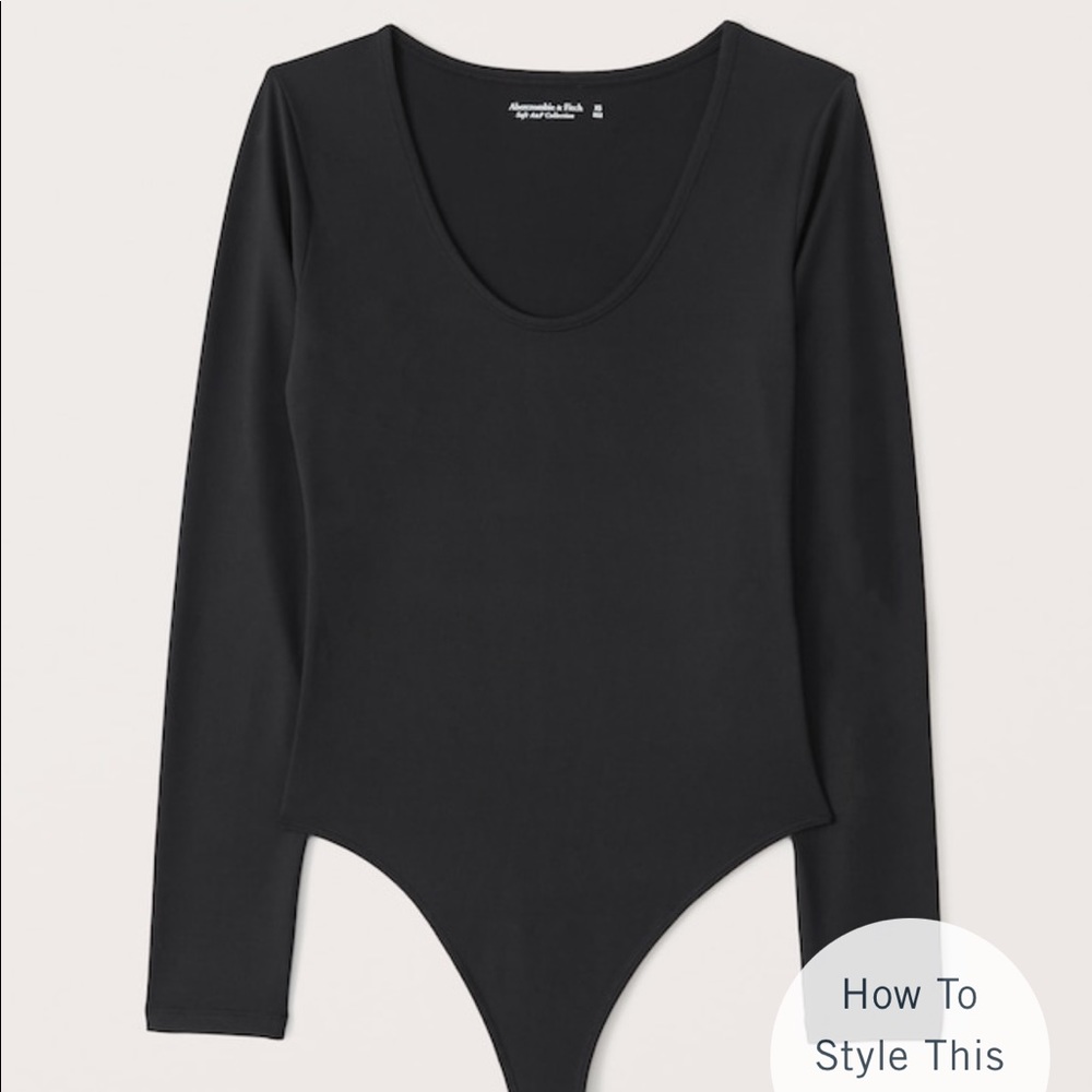 Seamless long sleeved scoop neck body suit NWT Abercrombie & Fitch